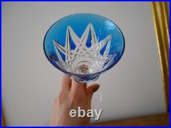 1 Grand verre de Rhin cristal taillé roemer Saint Louis Sammy 19.7 cm Bleu