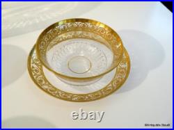 1 Petite Assiette St Louis Thistle Or cristal signé parfait état 15cm 1 Petite Assiette St Louis Thistle Or cristal signé parfait état 15cm