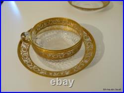 1 Petite Assiette St Louis Thistle Or cristal signé parfait état 15cm