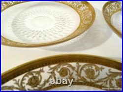 1 Petite Assiette St Louis Thistle Or cristal signé parfait état 15cm