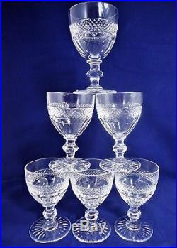 1 Série 6 verres à vin cristal taillé Saint Louis modèle Trianon