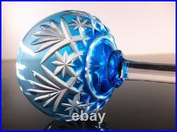 1 Verre A Vin Cristal Couleur Bleu Ciel Taille Modele Massenet St Louis Signe