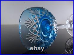 1 Verre A Vin Cristal Couleur Bleu Ciel Taille Modele Massenet St Louis Signe