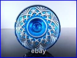 1 Verre A Vin Cristal Couleur Bleu Ciel Taille Modele Massenet St Louis Signe