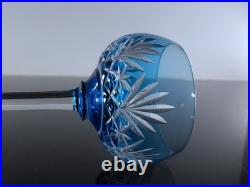 1 Verre A Vin Cristal Couleur Bleu Ciel Taille Modele Massenet St Louis Signe