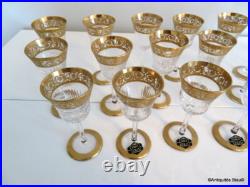 1 Verre liqueur 105mm Saint St Louis Cristal Thistle Or signé parfait