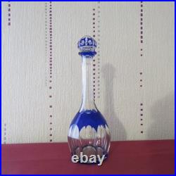1 carafe à liqueur de couleur bleu cobalt cristal de saint louis modèle joseph