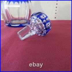 1 carafe à liqueur de couleur bleu cobalt cristal de saint louis modèle joseph