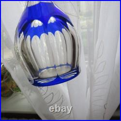 1 carafe à liqueur de couleur bleu cobalt cristal de saint louis modèle joseph