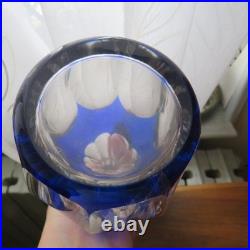 1 carafe à liqueur de couleur bleu cobalt cristal de saint louis modèle joseph