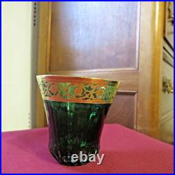 1 verre a thé oriental de couleur vert cristal de saint louis modèle thistle 1 verre a thé oriental de couleur vert cristal de saint louis modèle thistle