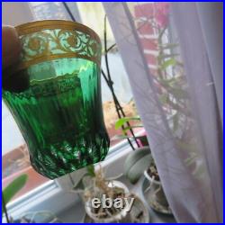 1 verre a thé oriental de couleur vert cristal de saint louis modèle thistle 1 verre a thé oriental de couleur vert cristal de saint louis modèle thistle