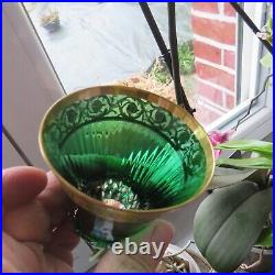 1 verre a thé oriental de couleur vert cristal de saint louis modèle thistle 1 verre a thé oriental de couleur vert cristal de saint louis modèle thistle
