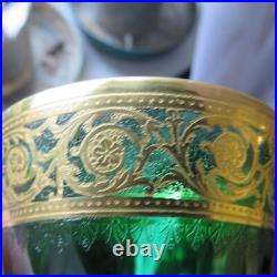 1 verre a thé oriental de couleur vert cristal de saint louis modèle thistle 1 verre a thé oriental de couleur vert cristal de saint louis modèle thistle