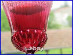 1 verre à vin en cristal SAINT LOUIS THISTLE rouge 14,1 cm