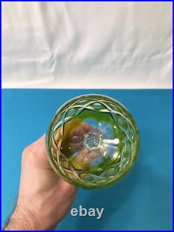 1 verre à vin roemer en cristal doublé vert clair signé SAINT LOUIS 19,5 cm