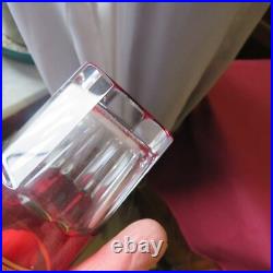 1 verre gobelet a thé de couleur rouge cristal de saint louis decor or