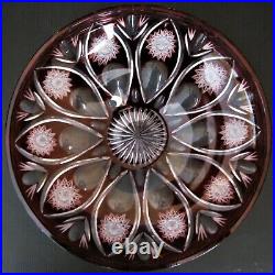 2973 grand plat creux en cristal taillé bordeaux de saint louis bohème