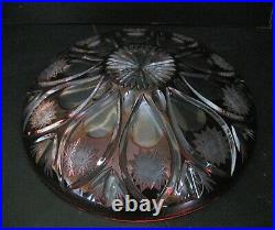 2973 grand plat creux en cristal taillé bordeaux de saint louis bohème