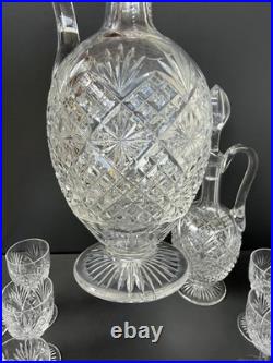 2 Carafe Et 12 Verres À Vin Blanc En Cristal Saint Louis Modèle Gavarni