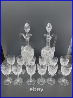 2 Carafe Et 12 Verres À Vin Blanc En Cristal Saint Louis Modèle Gavarni