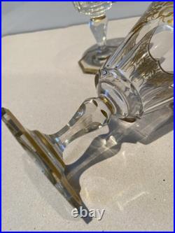 2 Magnifiques Verres à Eau en Cristal Baccarat Saint Louis Rehaussé Or