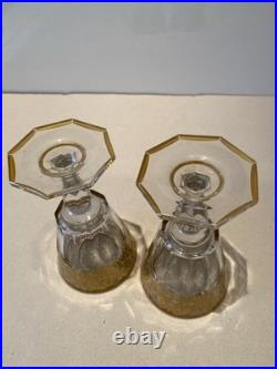 2 Magnifiques Verres à Eau en Cristal Baccarat Saint Louis Rehaussé Or