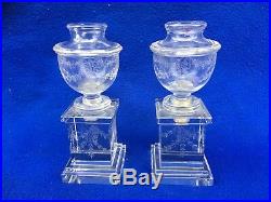 2 bougeoirs en cristal taillé 19em Baccarat Saint-Louis Candlestick vase