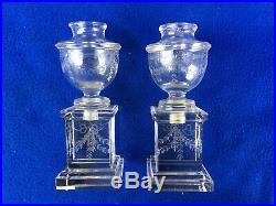 2 bougeoirs en cristal taillé 19em Baccarat Saint-Louis Candlestick vase