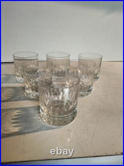 2 verres à whisky cristal saint louis modèle marine jersey, signés