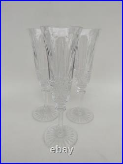 3 Flûtes À Champagne En Cristal de Saint Louis. Modèle Tommy. 20,5 Cm