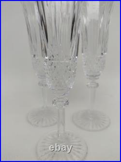 3 Flûtes À Champagne En Cristal de Saint Louis. Modèle Tommy. 20,5 Cm