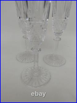 3 Flûtes À Champagne En Cristal de Saint Louis. Modèle Tommy. 20,5 Cm
