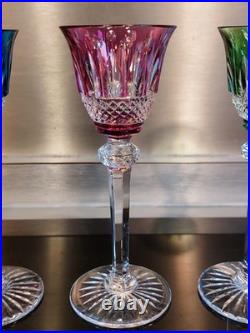 3 Verres A Liqueur Roemer En Cristal Taillé Couleur Doublé Tommy St Louis B5
