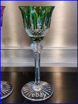 3 Verres A Liqueur Roemer En Cristal Taillé Couleur Doublé Tommy St Louis B5