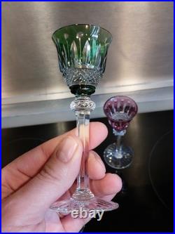 3 Verres A Liqueur Roemer En Cristal Taillé Couleur Doublé Tommy St Louis B5
