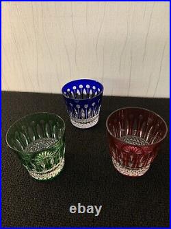 3 verres à whisky modèle Tommy couleur en cristal Saint Louis (prix à la pièce)