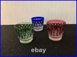 3 verres à whisky modèle Tommy couleur en cristal Saint Louis (prix à la pièce)