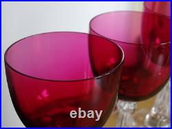 4 ANCIENS VERRES A VIN CRISTAL BACCARAT ST LOUIS DOUBLER COLORER ROUGE 12,5 cm