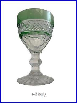 4 Verres A Vin En Cristal Vert De St Louis Modele Trianon 11 CM
