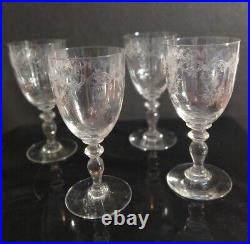 4 Verres à Eau Cristal St Louis 1908 H16cm