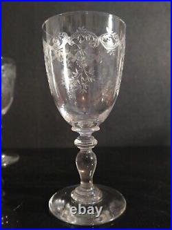 4 Verres à Eau Cristal St Louis 1908 H16cm