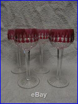 4 Verres à vin cristal overlay rubis saint louis (crystal rhine glass)