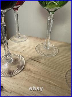 4 Verres en Cristal Saint Louis Roemer couleur Rhin 1970 vin d'alsace France