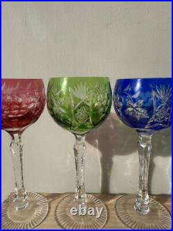 4 Verres en Cristal Saint Louis Roemer couleur Rhin 1970 vin d'alsace France