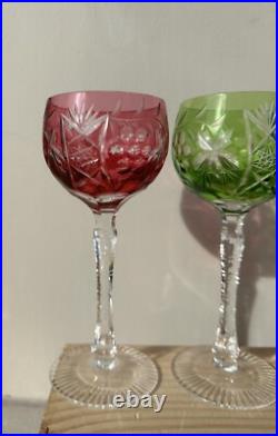 4 Verres en Cristal Saint Louis Roemer couleur Rhin 1970 vin d'alsace France
