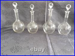 4 carafes à vin en cristal vers 1930 Saint Louis Baccarat