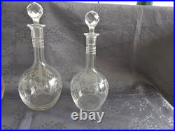 4 carafes à vin en cristal vers 1930 Saint Louis Baccarat