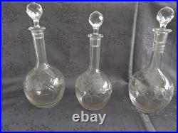 4 carafes à vin en cristal vers 1930 Saint Louis Baccarat