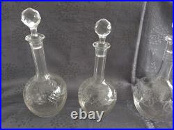 4 carafes à vin en cristal vers 1930 Saint Louis Baccarat